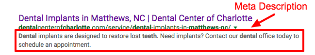 Meta Description for Dental SEO